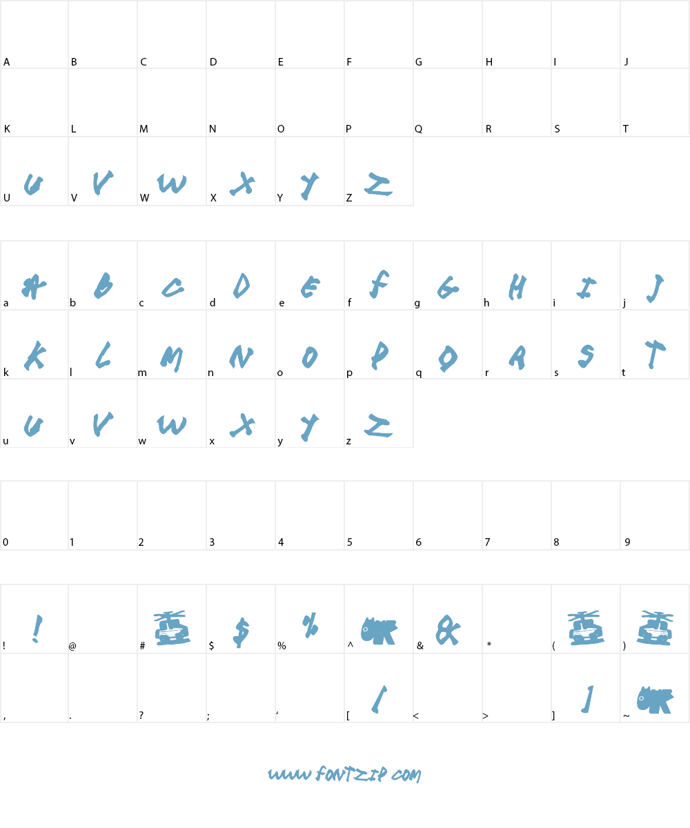cool hand pk Font Character